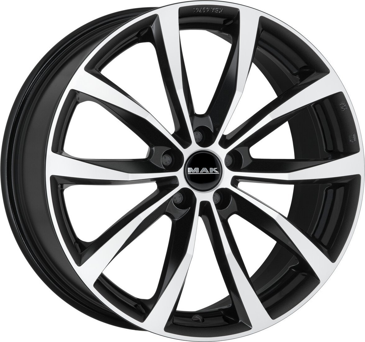 Литые диски MAK Wolf 16x6.5" 5x112мм DIA 57.1мм ET 42мм Black Mirror