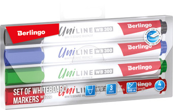 Набор маркеров Berlingo Uniline WB300 BMc_30509 (4 цв)