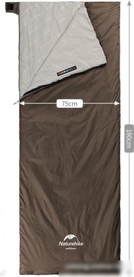 Спальный мешок Naturehike LW180 NH21MSD09 (серый/коричневый)