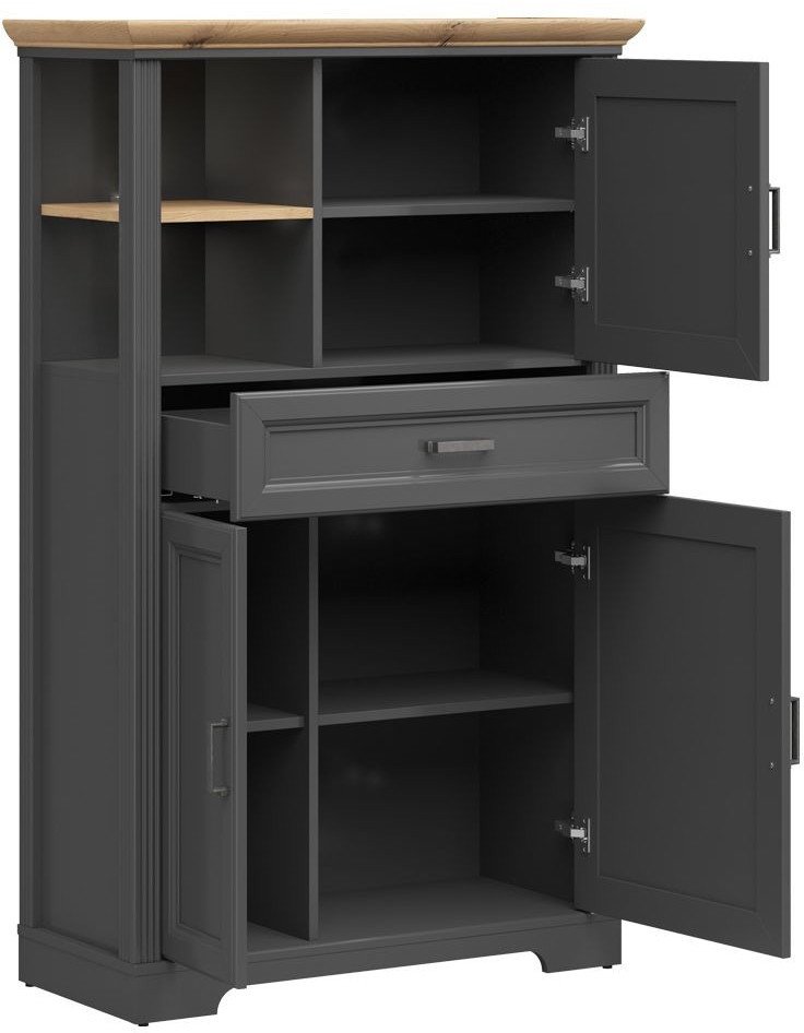 Шкаф распашной BRW Jasmin REG3D1S (графит/дуб артизан)