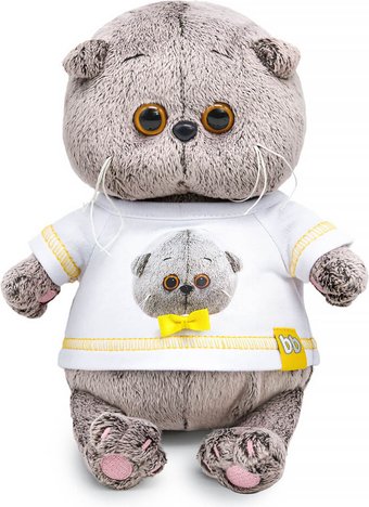 Классическая игрушка BUDI BASA Кот Басик Baby в футболке с автопортретом 10852062