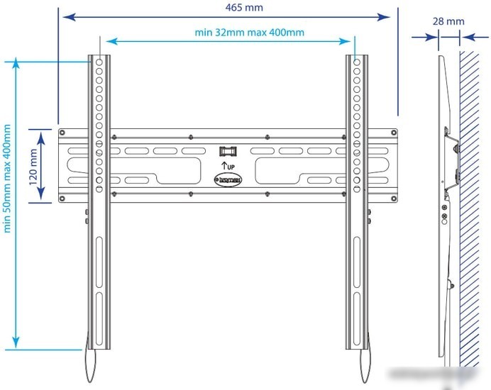 Кронштейн Kromax FLAT-3 NEW (черный)