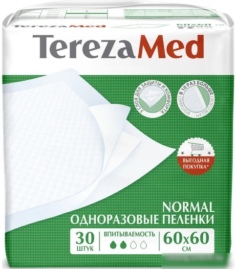 Пеленки Tereza Med Впитывающие Normal 60x60 (30 шт)