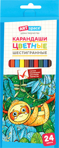 Набор цветных карандашей ArtSpace Милые зверушки CP_41022 (24 цв)