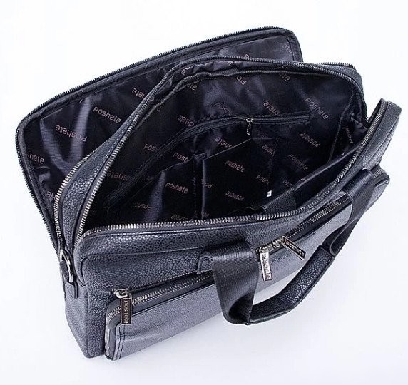 Мужская сумка Poshete 249-8132-18-BLK (черный)