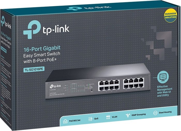 Настраиваемый коммутатор TP-Link TL-SG1016PE