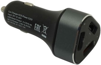 Автомобильное зарядное ACD ACD-C233-X3B