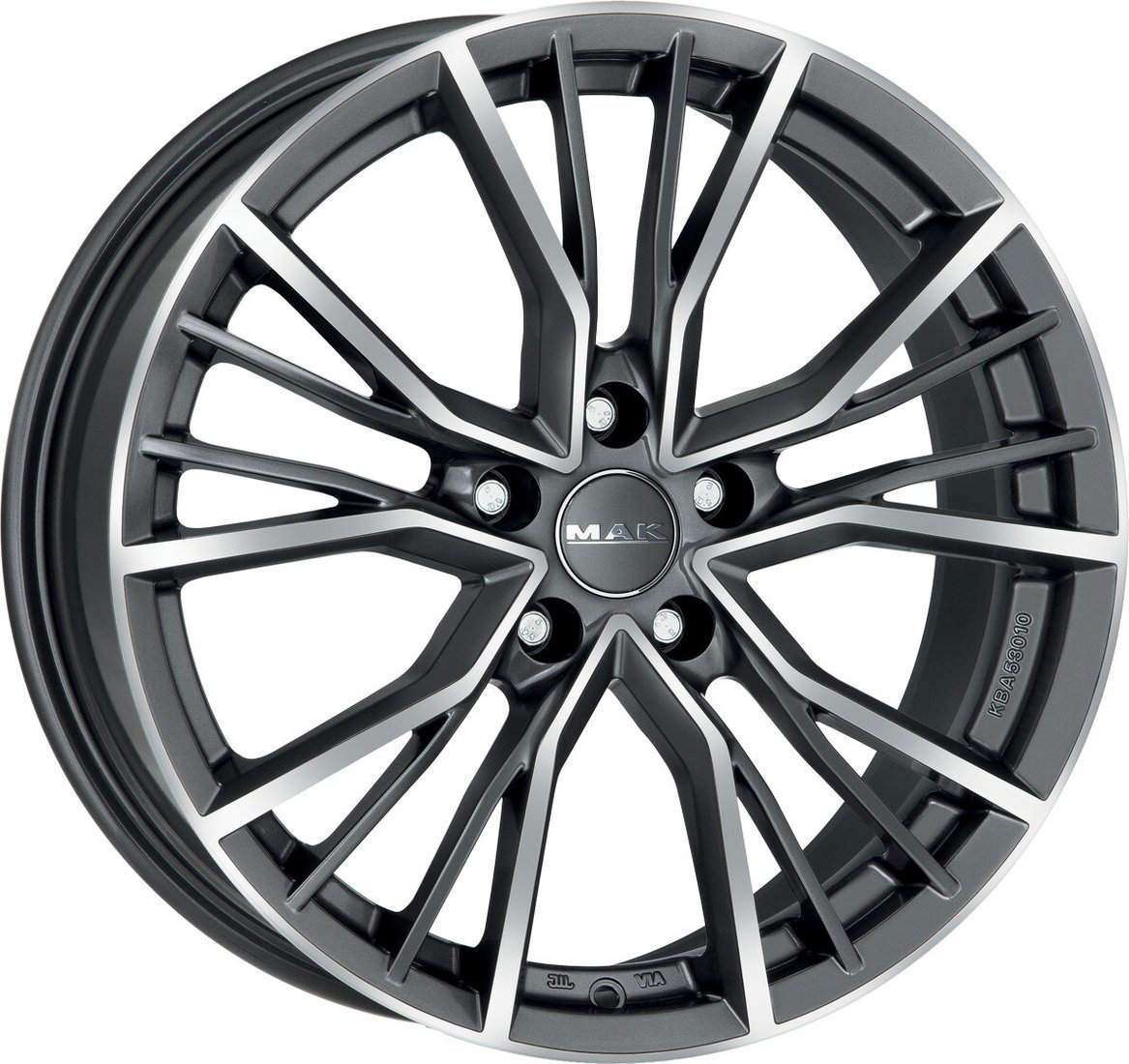 Литые диски MAK Union 21x9.5" 5x112мм DIA 66.45мм ET 25мм Gun Met-Mirror Face