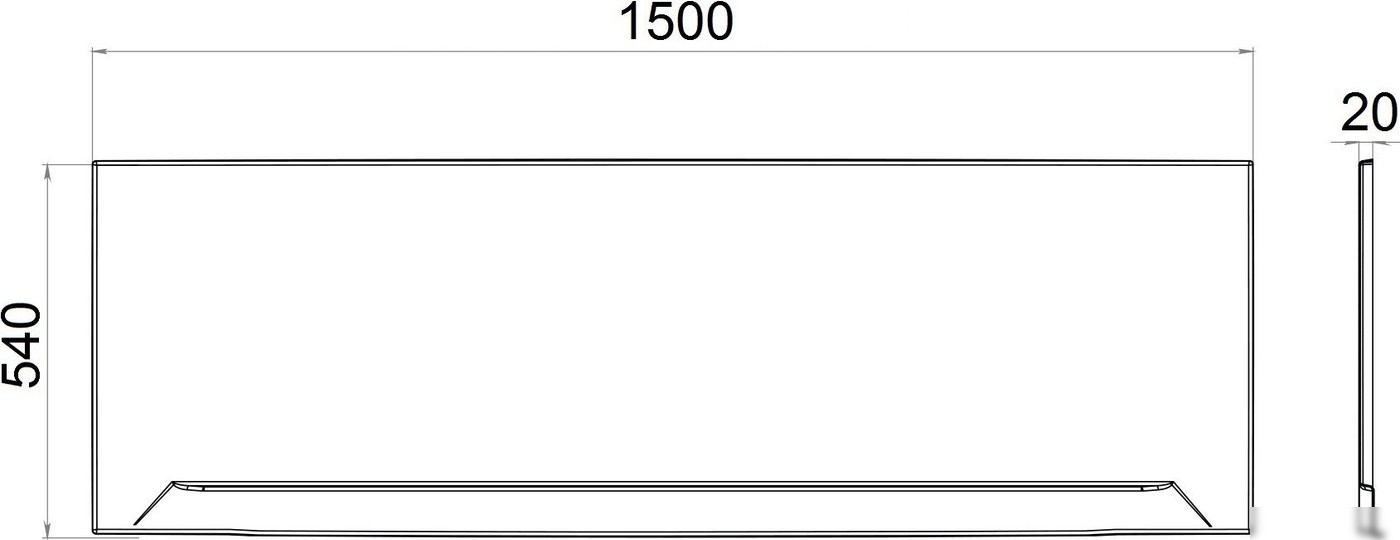 Фронтальный экран под ванну Wellerein WRT 150x54