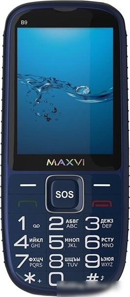Кнопочный телефон Maxvi B9 (синий)