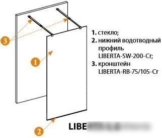 Душевая стенка Cezares Liberta-L-2-90-C-Cr