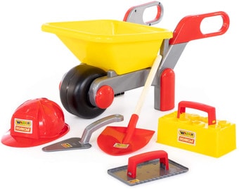 Тачка игрушечная Полесье №4 Construct с набором каменщика №4 50229