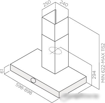 Кухонная вытяжка Jetair Touch BL/A/90 (PRF0099978)