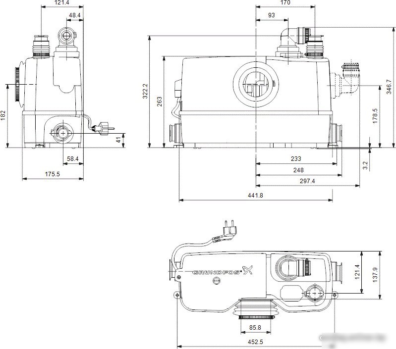 Канализационная установка Grundfos Sololift2 WC-3