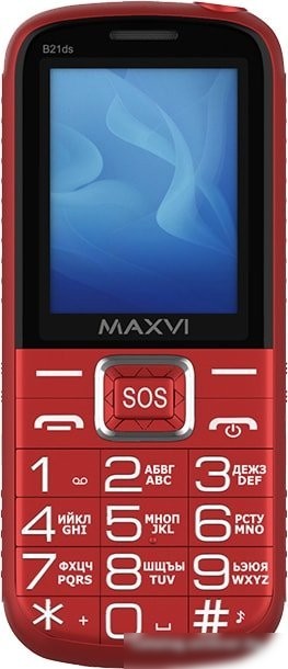 Кнопочный телефон Maxvi B21ds (красный)
