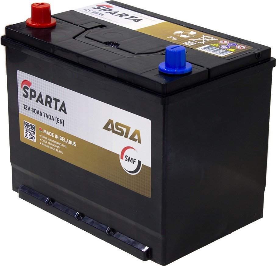 Автомобильный аккумулятор Sparta Asia 12V L+ рус (80 А·ч)