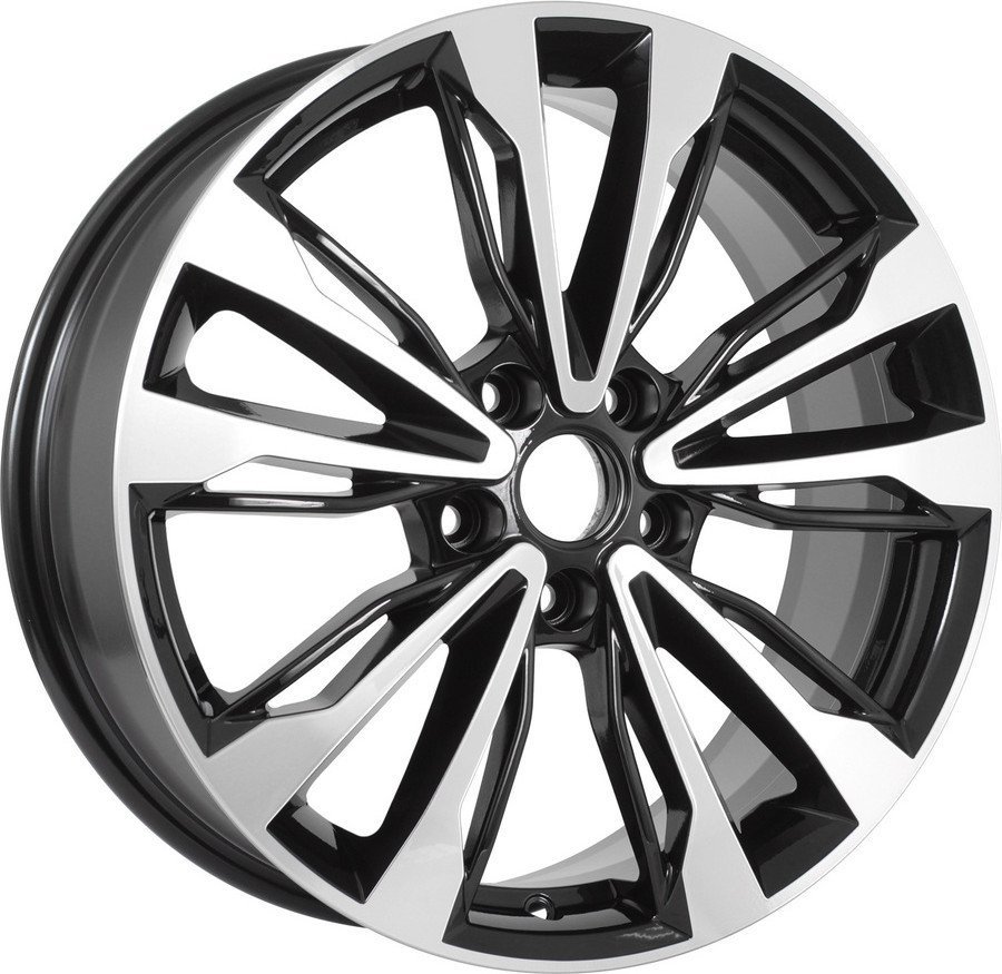 Литые диски KDW KD1830 18x7" 5x114.3мм DIA 67.1мм ET 45мм Black Front Polished