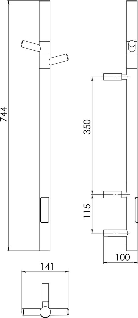 Полотенцесушитель Gloss & Reiter ENKEL.E2.L.15х75.H2 (черный/дерево, таймер)