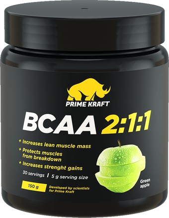 Аминокислоты Prime Kraft BCAA 2:1:1 (150г, зеленое яблоко)