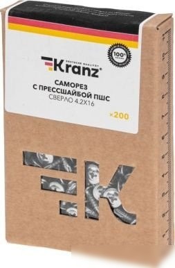 Саморез Kranz KR-01-3362-003 ПШС сверло 4,2х16мм (200 шт)