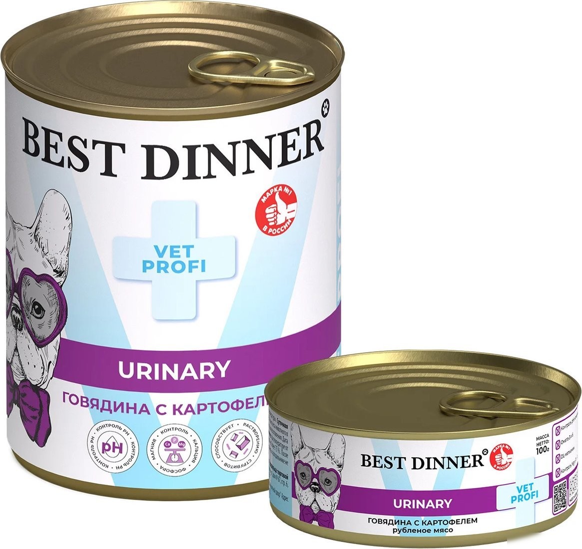 Консервированный корм для собак Best Dinner Urinary Exclusive VET PROFI Говядина с картофелем (340 г)