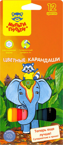 Набор цветных карандашей Мульти-пульти Енот в Индии CP_10746 (12 цветов)