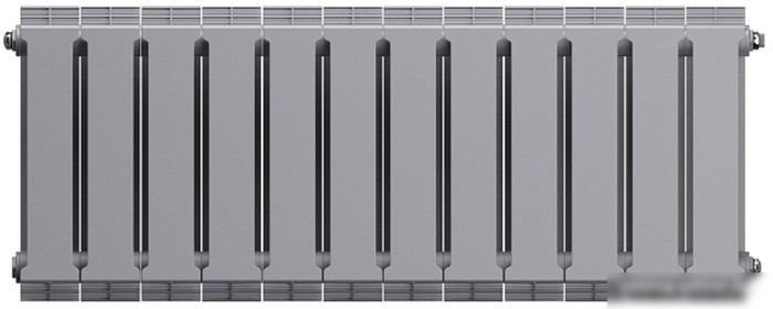 Биметаллический радиатор Royal Thermo PianoForte 300 Silver Satin (12 секций) боковое подключение
