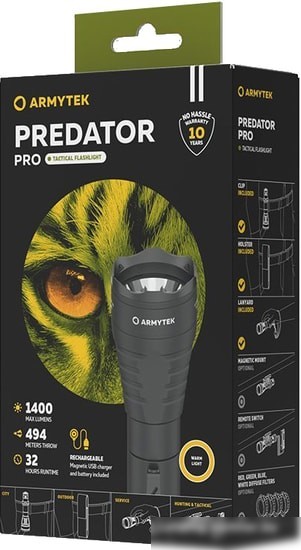 Фонарь Armytek Predator Pro Magnet USB (теплый свет)