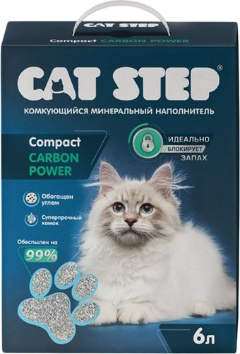 Наполнитель для туалета Cat Step Compact Carbon Power 6л/5кг