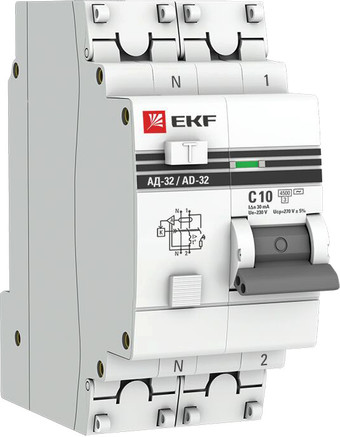 Дифференциальный автомат EKF АД-32-10A-30мА PROxima DA32-10-30-pro