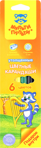 Набор цветных карандашей Мульти-пульти Енот в саванне CP_11496 (6 цветов)