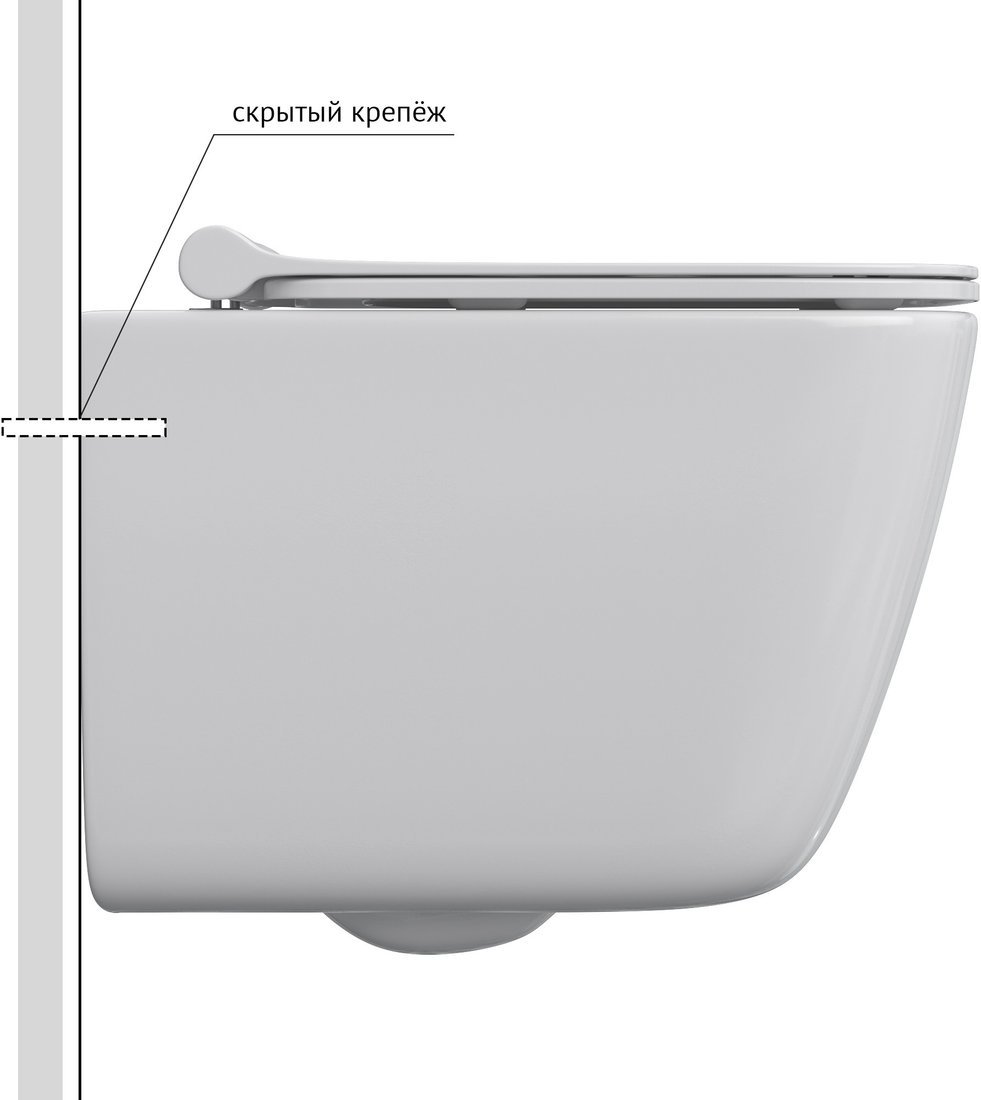 Унитаз подвесной Berges Wasserhaus Quattro S Rimless 043365 (с сиденьем и кнопкой смыва)