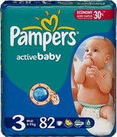 Подгузники Pampers Active Baby 3 Midi Jumbo Pack (82 шт)
