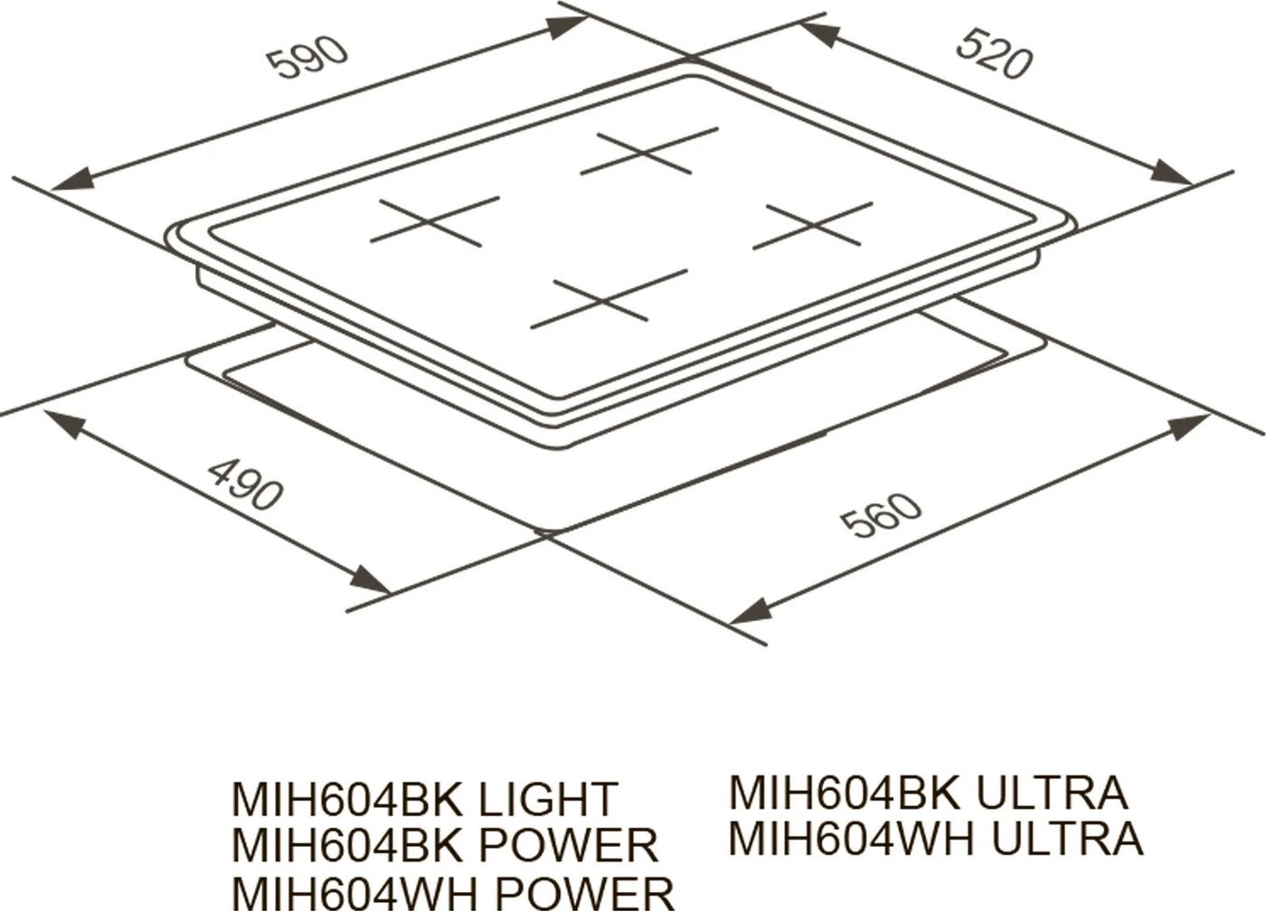 Варочная панель Meferi MIH604BK Matt Ultra