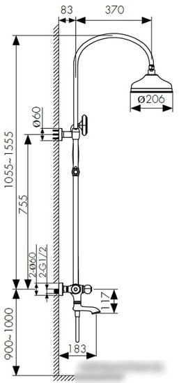 Душевая система Kaiser Aria 03182-3