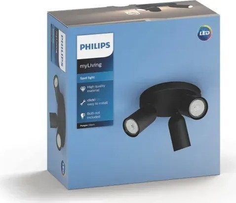 Припотолочная люстра Philips Pongee Plate/Spiral Black 3xNW 230V 915005531301