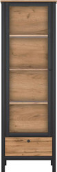 Шкаф-витрина BRW Loft REG1W1S (дуб вотан/черный)