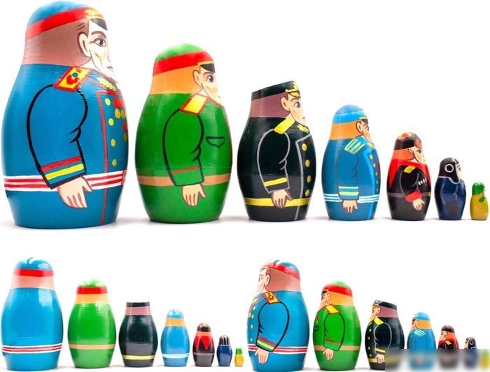 Развивающая игрушка Брестская Матрешка Содаты великой победы (набор 7 шт)