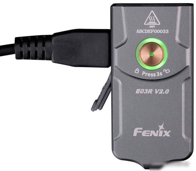 Фонарь Fenix E03R EDC V2.0 (серый)