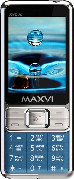Кнопочный телефон Maxvi X900c (синий)