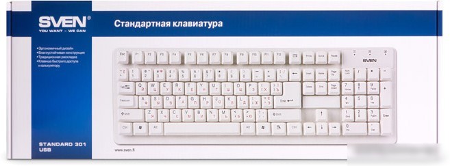 Клавиатура SVEN Standard 301 White