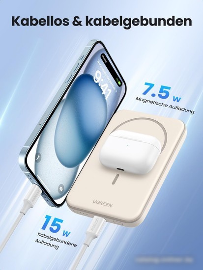 Внешний аккумулятор Ugreen PB560 5000mAh (бежевый)