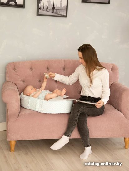 Матрас-кокон Amarobaby Premium Form 74х42х14 (белый/голубой)
