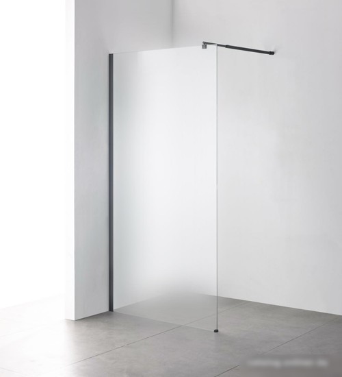 Душевая стенка Saniteco Walk-In SN-W6MB100 (100x200, матовое стекло, черный профиль)