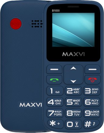 Кнопочный телефон Maxvi B100i (синий)