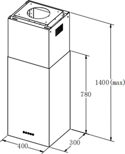 Кухонная вытяжка Weissgauff Box 1400 Island BL