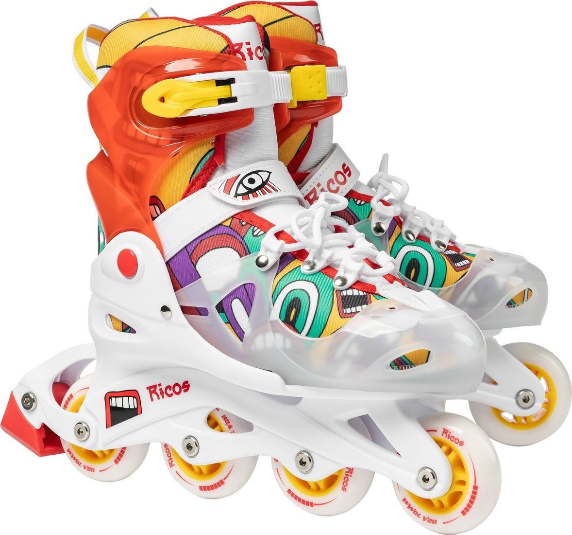 Роликовые коньки Ricos Fun PW-116AG (р. 30-33, белый/оранжевый)