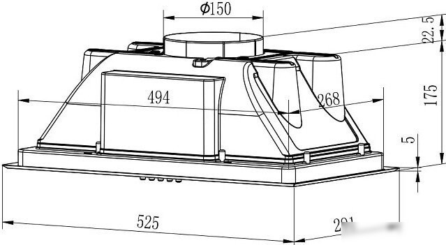 Кухонная вытяжка Evelux Amanda 60 X