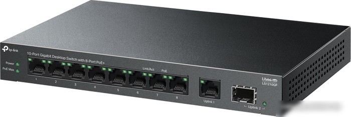 Неуправляемый коммутатор TP-Link LiteWave LS1210GP V1