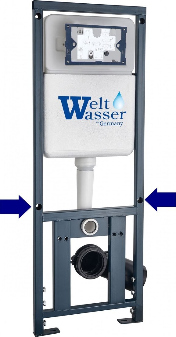 Унитаз подвесной Saniteco KW-9003W Rimles + WeltWasser Marberg 410 + Marberg 410 RD MT-BL